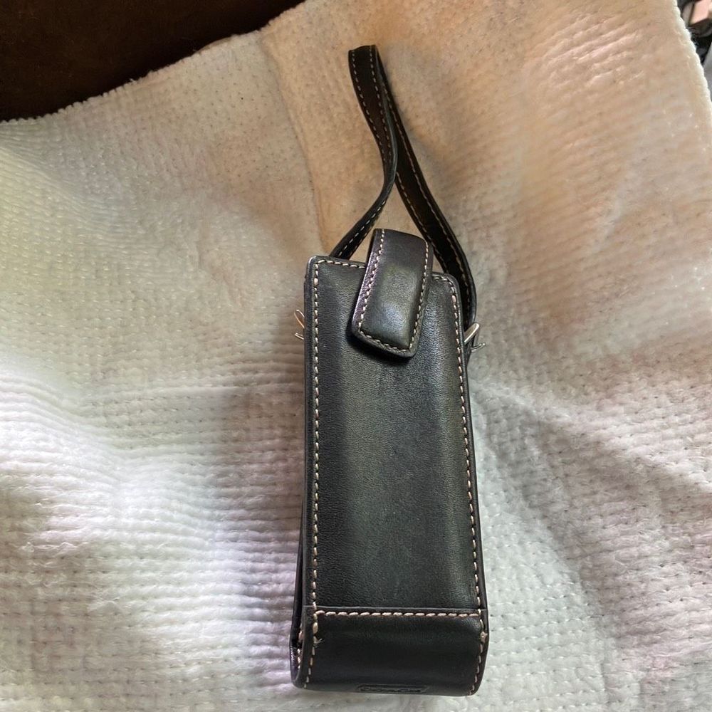 Coach Leather Pouch Case Purse Black Minimalist